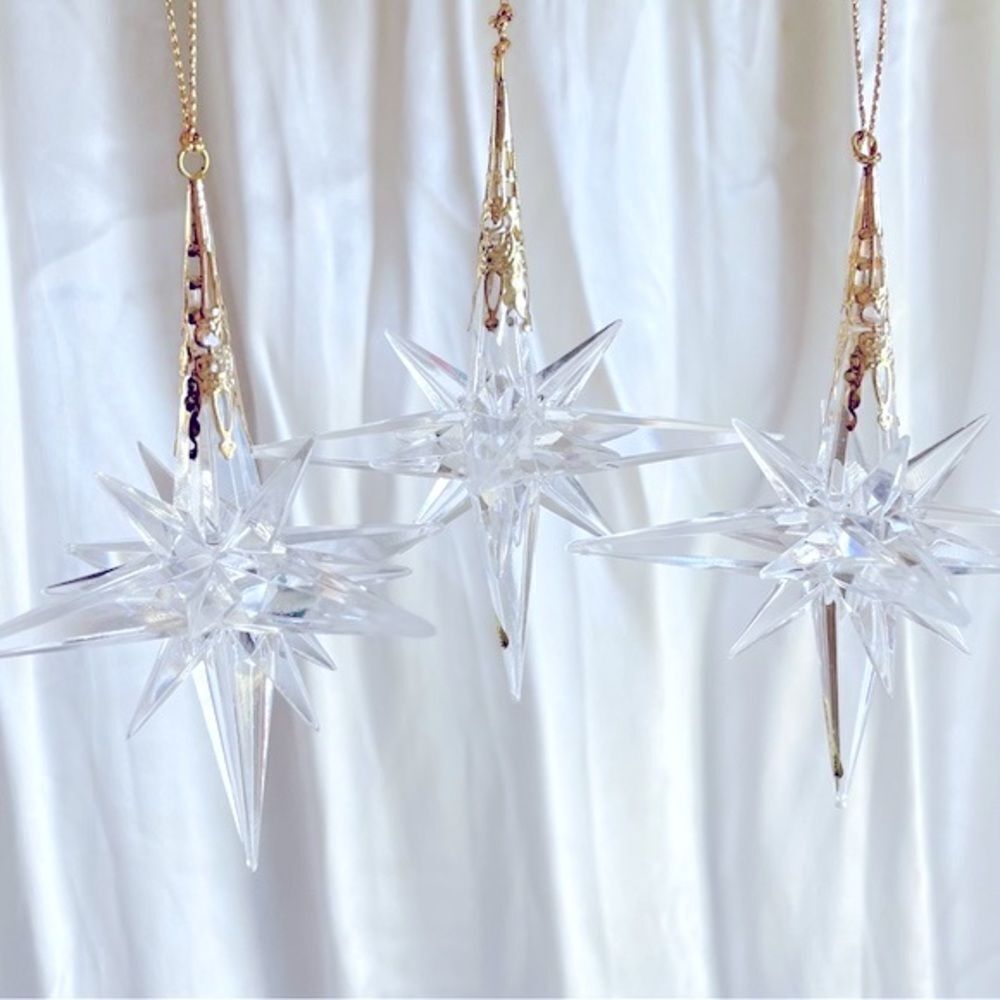 Vintage Acrylic Stars Christmas Ornaments